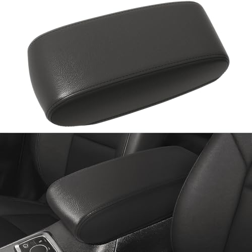 Asgohme Center Console Cover Compatible with Jeep Grand Cherokee 2011-2021 Accessories, Premium Leather Armrest Cover Pad, Car Middle Console Lid Cover (Black)