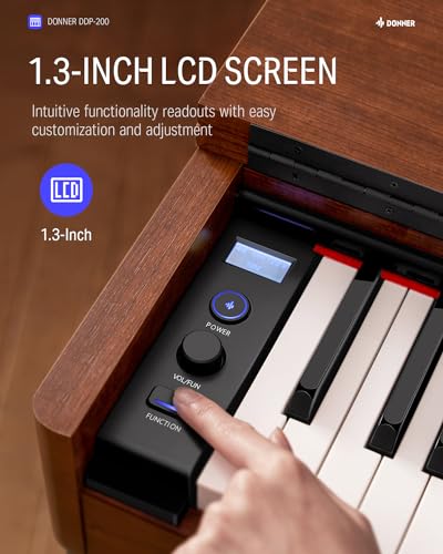 Donner EC3020 Digital Piano With 88 Key Dynamic Graded Hammer Action Weighted Keyboard Piano thumb #6