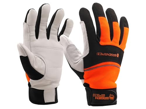 Sägenspezi Guardian Class I – Profi-Kettensägen-Schnittschutzhandschuhe aus hochwertigem Echtleder Größen S (8) - XXL (12) (XXL / 12)