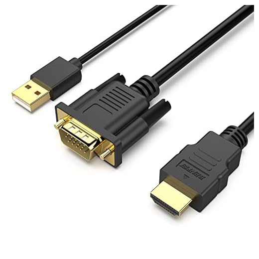 VGA till HDMI-kabel, BENFEI 1,8 m 1080P-kabel från VGA-dator/bärbar dator till HDMI Monoitor/TV med ljudstöd (inte dubbelriktad)