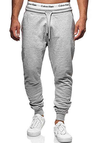 Indicode Eberline – Pantalones de jogging de 95% algodón | Regular Fit Pantalones de chándal para hombre – Pantalones elásticos de chándal para hombre Lt Grey Mix L
