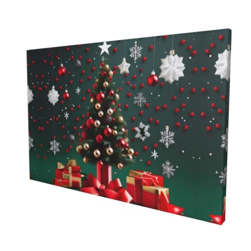 Toile murale moderne sapin de Noël prête à suspendre sans effort