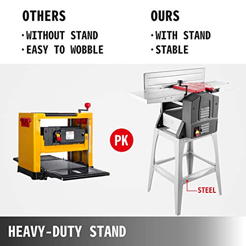 VEVOR Jointers Woodworking 8 Inch Benchtop Jointer 1500W Jointer Planer Heavy Duty 9000 RPM/min Benchtop Planer 6M/min 120 mm Cutting Thickness Wood Jointer Benchtop For Wood Cutting Planer