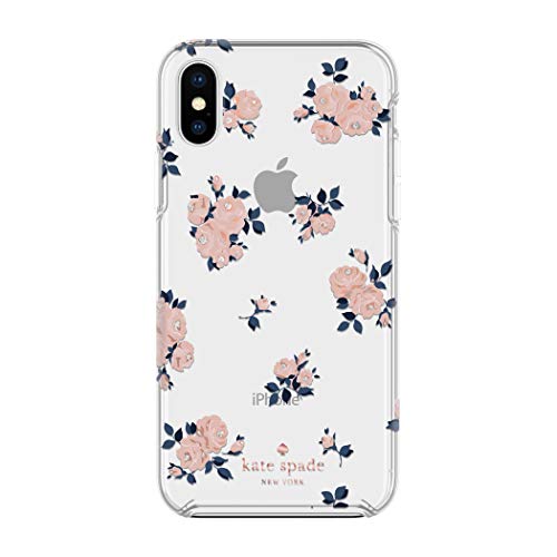Kate Spade New York Protective Hardshell Case (1-PC Comold) compatible with Apple iPhone X and XS - Happy Rose Pink/Navy