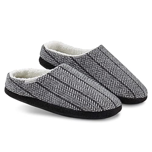 DUNLOP Slippers for Men (8 UK, Black/White, numeric_8)