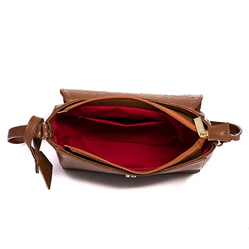 Bolsa de Ombro Feminina Lateral e Transversal Selten Marrom