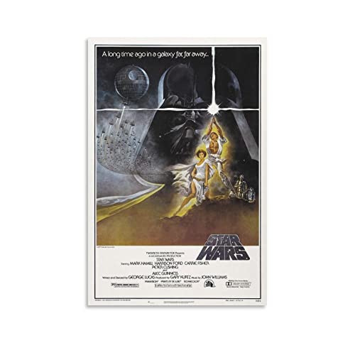 スターウォーズ1977素晴らしい映画アートポスター キャンバス プリント 部屋飾り ウォールアート ベッドルーム ポスター 壁の絵 版画 インテリア12x18inch(30x45cm)