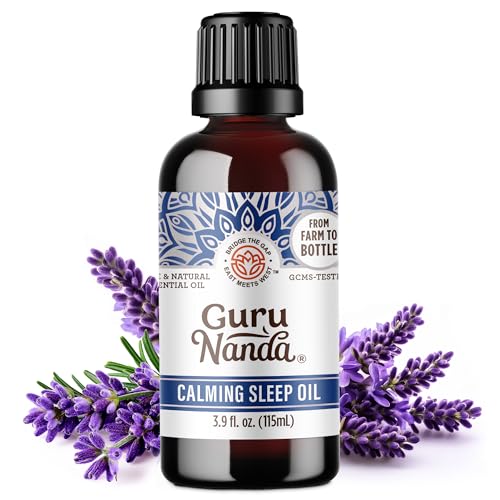 GuruNanda Calming Sleep Essential Oil Blend of 100% Natural Pure & Undiluted Essential Oils Promote Relaxation Calmness & Restful Sleep 3.9 fl oz