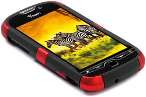 MyBat HTCMYTH4GHPCSK002NP Titanium Fishbone Protective Case for HTC My Touch 4G - 1 Pack - Retail Packaging - Red/Black