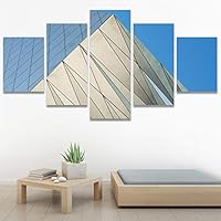 SIGNWIN 5 Panel Canvas Wall Art Abstract Architecture Modern Artwork for Home Decorations Ready to Hang - 60