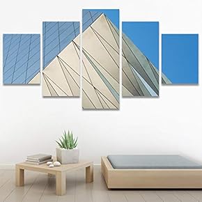 SIGNWIN 5 Panel Canvas Wall Art Abstract Architecture...