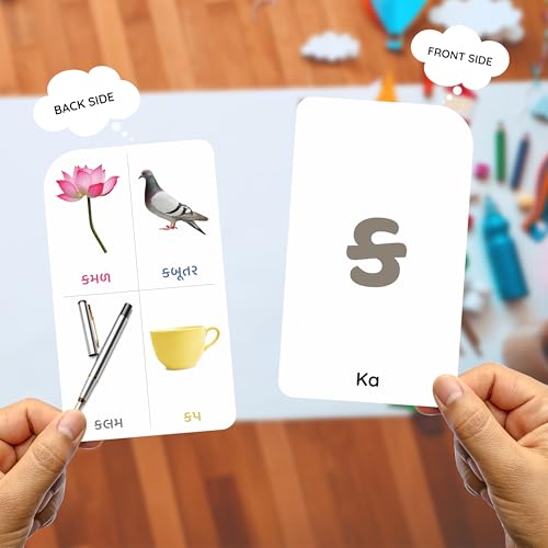 Image of SPARTAN KIDS Gujarati Varnamala Flash Cards | 56 Double-Sided Flash Cards for 6 Month Old Baby Early Learning Cards for 2+ Years Old Babies | My First Learning Library for Kids
