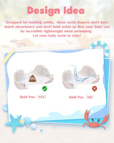 Image of ALVABABY Large Cloth Swim Diaper 3pcs Baby /Toddler /Infant Snap Reusable Adjustable Swimming Diaper Baby Boy and Girl 3ZSWY80