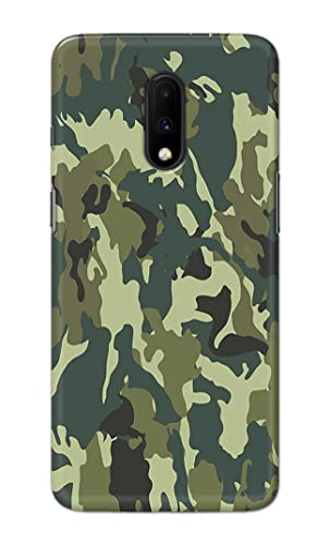 Image of Printed Hard Back Cover Case for OnePlus 6T | OnePlus 7 Back Cover (Green Army Camouflage) -1803