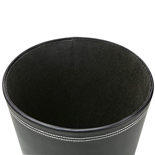 KINGFOM™ Klassisch Leder Papierkorb für Büro/Badezimmer/küche/Schlafzimmer (Schwarz) - Image 8