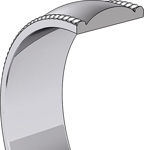 Mens 18K White Gold, Light Milgrain Wedding Band 3MM