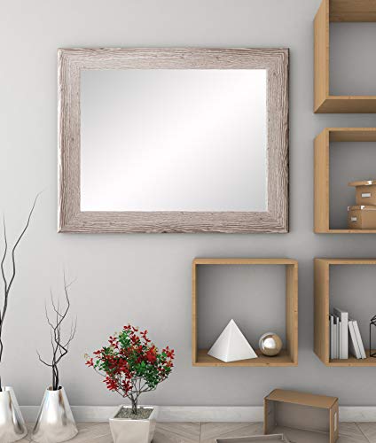 BrandtWorks, LLC Cottage Wood Wall Mirror, 26.5 x 35.5, White Barnwood