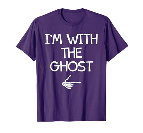 I'm with The Ghost Funny Halloween Costume Couples Matching T-Shirt