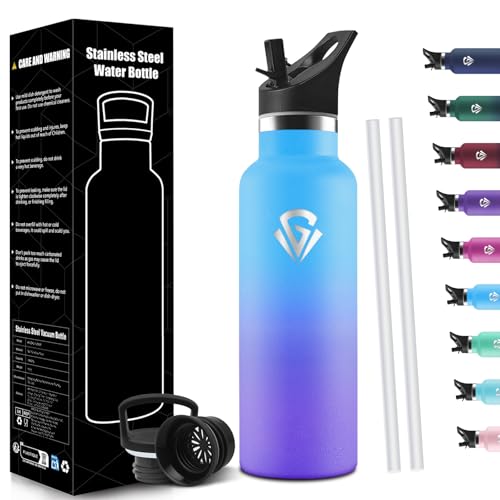 HoneyHolly Borraccia Termica 750 ML, 18/8 Acciaio Inox, Bottiglia Termica, Sottovuoto a Doppia Parete, Borracce Termiche, Senza BPA, Borraccia con Cannuccia, Termos per Palestra, Sport, Bici