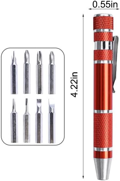 Utility Screwdriver Tool Pen with 8 Pcs Screwdriver,Mini Screwdriver Set Handy Tool,Orange