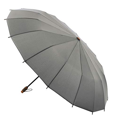 Preisvergleich Produktbild Vogue Supermini Regenschirm 16 Stück Design inspiriert von den traditionellen japanischen Sonnenschirmen. Anti-Vibration und Teflon-Finish. Grau grau