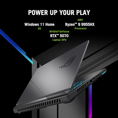 ROG Strix G16 (2025) Gaming Laptop, 16" ROG Nebula 16:10 2.5K 240Hz/3ms, NVIDIA GeForce RTX 5070, AMD Ryzen 9 9955HX Processore, 32GB DDR5-5600, 1TB PCIe Gen 4 SSD, Wi-Fi 6 E, Windows 11 Home - Notebook - Immagine 1