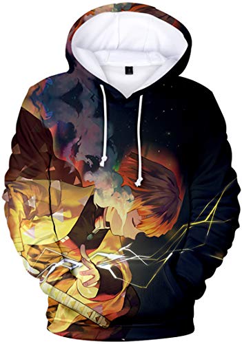 WINKEEY Jungen Demon Slayer Merch Kapuzenpullover Mädchen Nezuko Cosplay Kostüm Hoodie Lustinge Herbst Winter Streetwear, 19 XS Cover