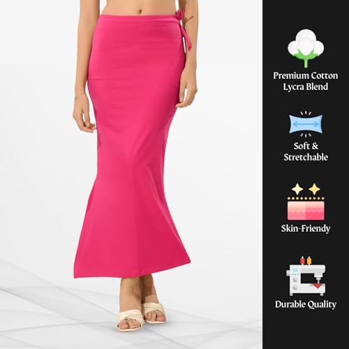 Image of TRASA Womens Saree Shapewear Petticoat, Cotton Lycra Petticoat, Skirts for Women, Shape Wear Dress for Saree