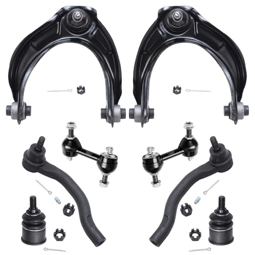 Image of Detroit Axle - Front End 8pc Suspension Kit for 2008-2012 Honda Accord, 2009-2014 TSX 2010 2011, 2 Upper Control Arms w /Ball Joints, 2 Lower Ball Joints, 2 Outer Tie Rods, 2 Sway Bars Replacement