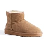 Aus Wooli Australia Short Sheepskin Ankle Boot - Brown - UK WOMEN 6/UK MEN 6