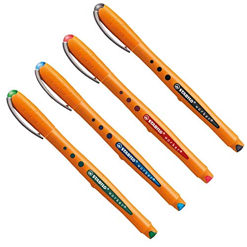 Stabilo Bionic Worker Tintenroller, 0,5 mm, Schwarz, 3 Stück