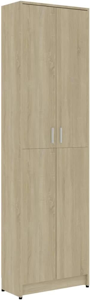 Hallway Wardrobe Kids Locker Storage with 5 compartments for Bedroom, Kids Room, School, Office, Home, Hallway, 21.65" x 9.84" x 74.41" Chipboard(Sonoma Oak)