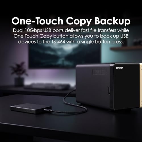 Image of QNAP TS-464-8G-US 4 Bay High-Performance Desktop NAS with Intel Celeron Quad-core Processor, M.2 PCIe Slots and Dual 2.5GbE (2.5G /1G /100M) Network Connectivity (Diskless)