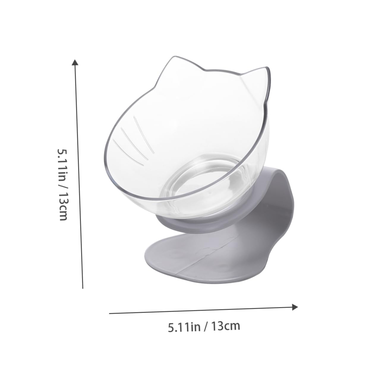 Toddmomy Plastic Cat Feeding Bowl with Neck Guard Tilted Design for Easy Access and Material Creative Cat Ear Shape Transparent Look for Food and Water Visibility