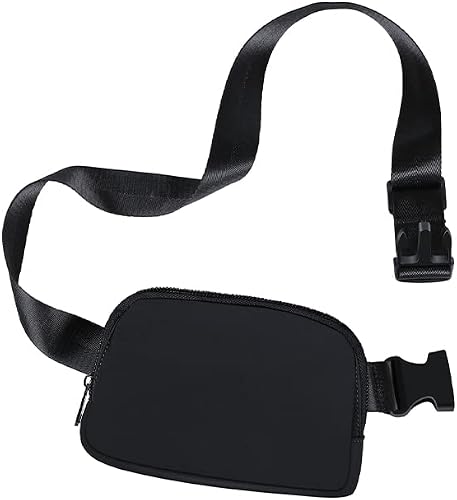 AIRCAR Mini Fanny Pack for Women Men, Fashion Waist Pack with Adjustable Strap,Small Belt Bag for Run, Travel, Outdoor Cycling, Shopping, Climbing（black）