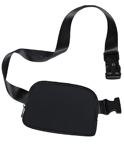 Aircar Mini Fanny Pack For Women Men, Fashion Waist Pack With Adjustable Strap,Small Belt Bag For Run, Travel, Outdoor Cycling, Shopping, Climbing（Black） #TOP30