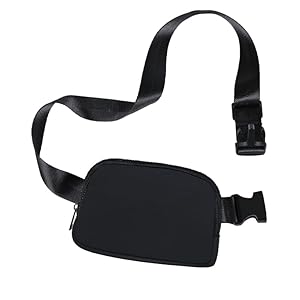 AIRCAR Mini Fanny Pack for Women Men, Fashion Waist Pack with Adjustable Strap,Small Belt Bag for Run, Travel, Outdoor Cycling, Shopping, Climbing(black)