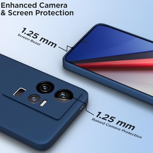 Image of Outlouders Back Cover for iQOO 11 5G | Camera Protection | Durable Soft Matte Silicone Bumper Case (Blue)
