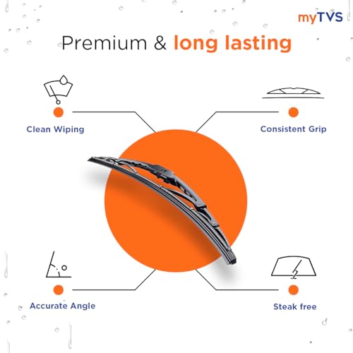 Image of myTVS Crystal Wiper Blade for Front Wind Shield (Set of 2, Size 22 inch x 16 inch Inch) | All-Season Windshield Wiper for Cars Wiper Blade Set for Front Windshield Wiper Rubbers for Car Viper Blades for Car