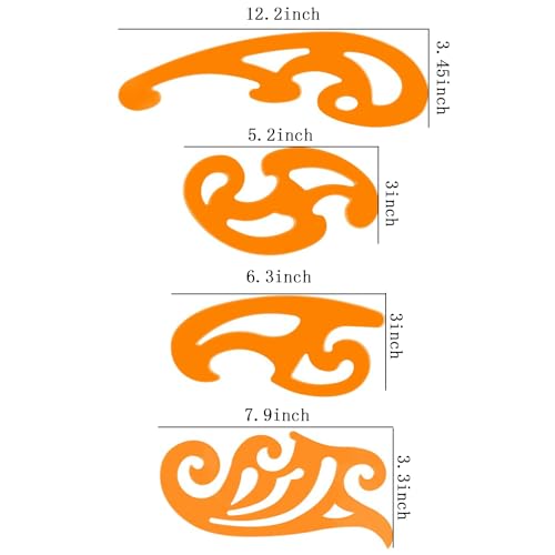 Curva francesa, modelo de círculo, modelo de elipse, conjunto de régua geométrica, modelo de plotage