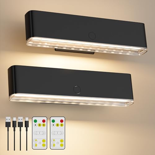 MOITA Battery Operated Wall Sconce Set of 2 Wireless Wall