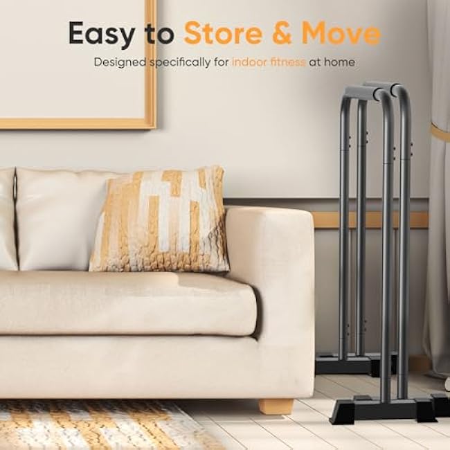 Dip Bar, 2-in-1 Adjustable Dip Stand Station for Home Workout, Heavy Duty Parallel Bars Workout Equipment for Strength Training