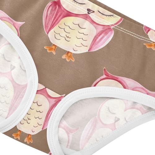 Girls Underwear Toddlers 2t Cotton Cute Panties Girl Durable Briefs Underpants Cute Watercolor Owls Eyes Brown4