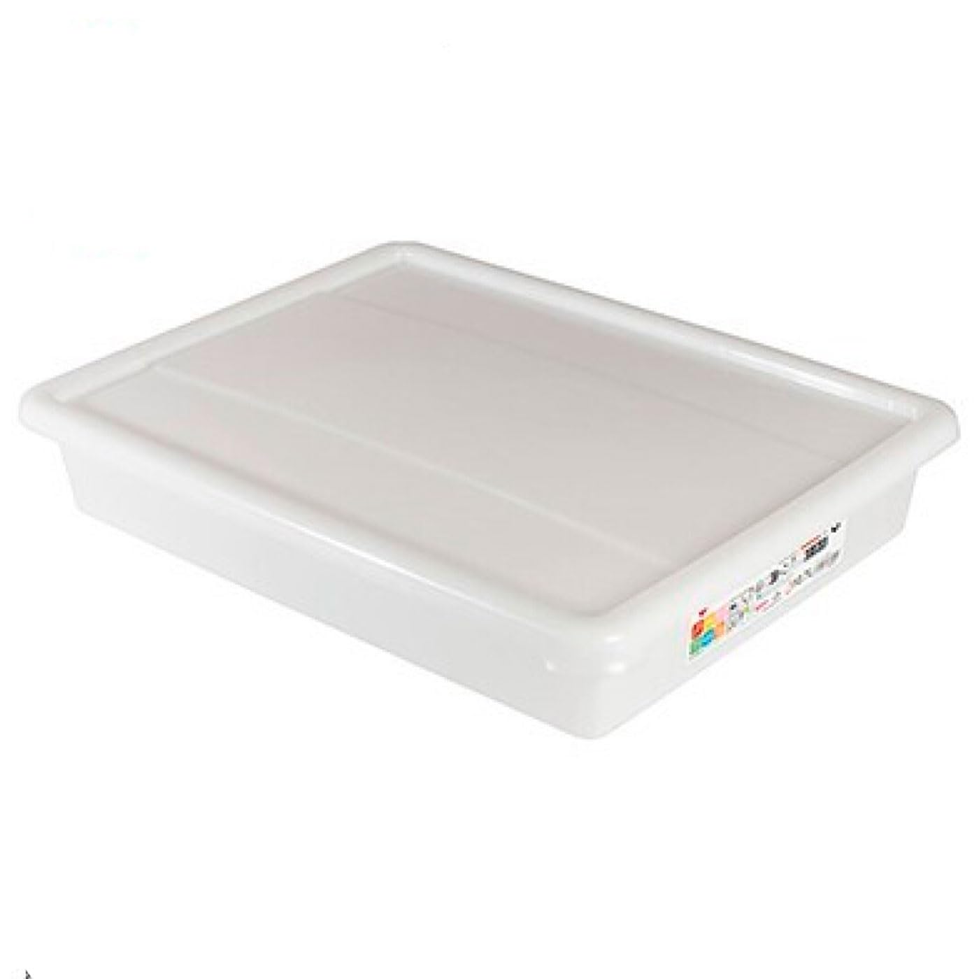 Tradineur - Pack de 6 bandejas frigoríficas de Almacenamiento con Tapa, N.º 6 - HG, plástico, Reutilizables, Guardar Alimentos, Fabricadas en España (Blanco - 10,7 litros - 48,5 x 36,8 x 8,5 cm)