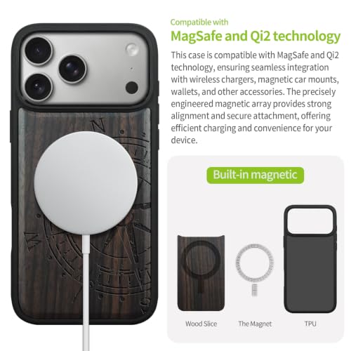 Carveit Wood Case for iPhone 18 Pro - The Incomplete Compass - Black by Carveit - Used condition - Image 5