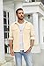 COOFANDY Men's Button Down Waffle Shirt Jacket Casual Long Sleeve Shacket Lightweight Overshirts with Flap Pockets