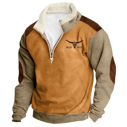 Mens Hoodless Sweatshirt Solid Stand Collar Sweater Half Zip Comfortsof Sweatshirts Winter Casual Pullover Tops