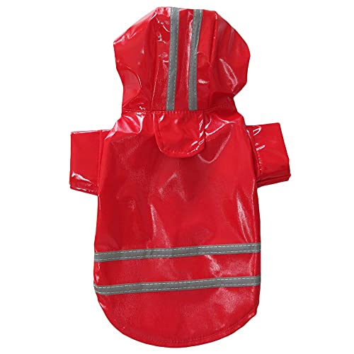 パンダファミリー 犬用 レインコート 雨具 梅雨対策 着脱簡単 防水 ペット ドッグウェア 超小型犬 小型犬 ドッグ カッパ 袖あり 反射テープ 防水 レッド Sサイズ