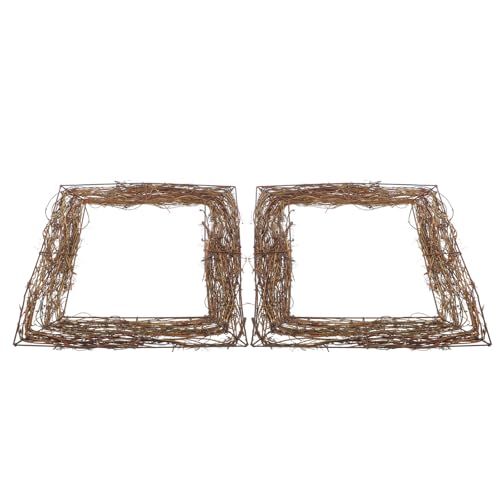 Couronne en Rotin Tressé Fait Main Healvian Marron x2 pour Décoration DIY et Projets de Mariage