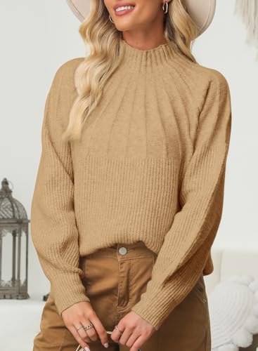 Dokotoo Women‘s Turtleneck Oversized Sweaters Long Sleeve Pullover Knit Mock Neck Tops2